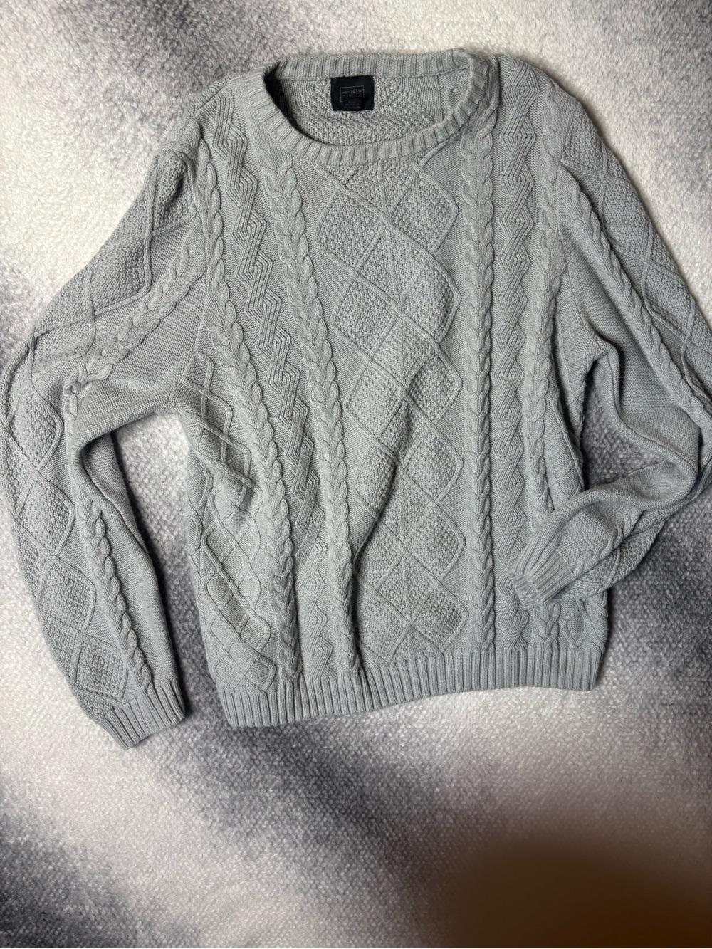 14th & Union Cable Knit Sweater in Gray Size Medium Like New